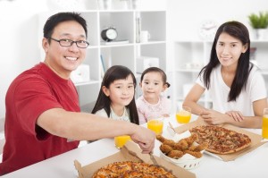 Family at dinner